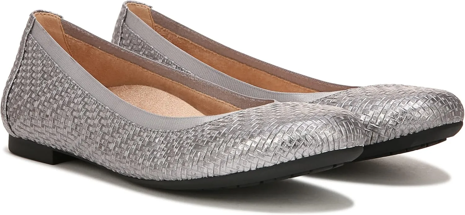 Vionic Women’s Ballet Flat Anita- Supportive Round Toe Dress Shoes That Include a Built-in Arch Support Insole That Corrects Pronation and Helps Heel Pain Relief, Plantar Fasciitis, Sizes 5-12
