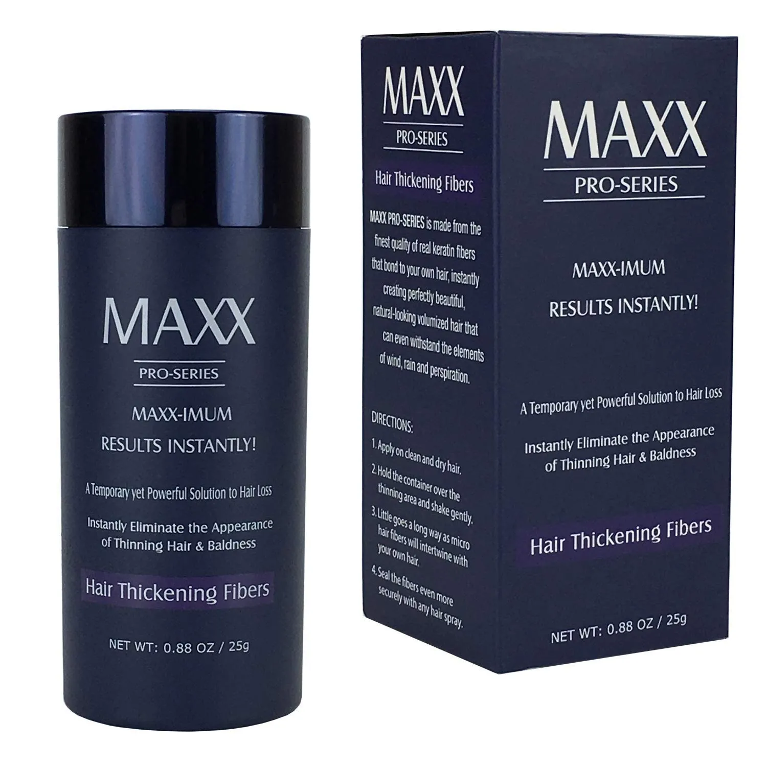 Volumizing Hair Fibers with real Keratin for Thinning Hair/Hair Loss – Dermatologist Tested and Certified Hypoallergenic - 60 days   supply - Multiple Colors Available (Gray)