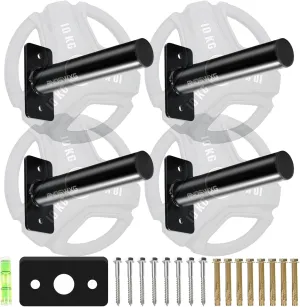 Wall-Mounted Strength Training Plate Storage Rack – Heavy Duty 2” Weight Plate Holder with Foam Padding, Bumper Plate Storage for Home Gym, Garage, and Power Rack