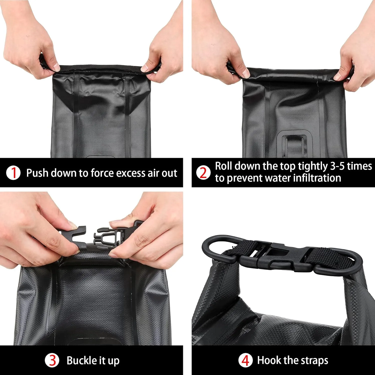 Waterproof First Aid Kit Roll Top Boat Emergency Kit with Waterproof Contents for Fishing Kayaking Boating Swimming Camping Rafting Beach Black