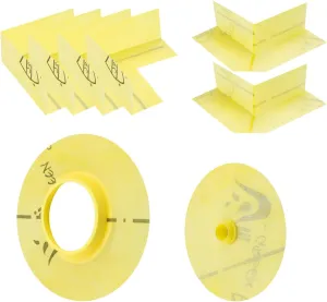 Waterproof Seal Kit for Shower Inside Outside Concer Seals Pipe Seal Mixing Valve Seal Waterproofing Corner Shower Seamless Membrane Polyethylene Coner for Shower Room 8PCS