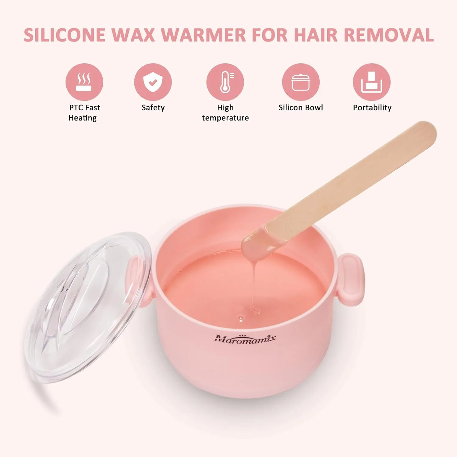 Waxing Kit -Silicone Wax Warmer for Hair Removal with 4 Packs of Hard Wax Beads, Portable Electric Silicone Wax Machine for Full Body Face Eyebrows Bikini Brazilian at Home Waxing Kit for Women Men