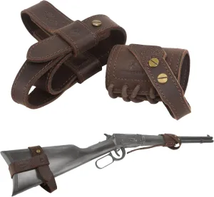 WAYNE'S DOG No Drill Stock Harness with Leather Sling Barrel Mount for Lever Action Rifles, No Swivel Stud Need