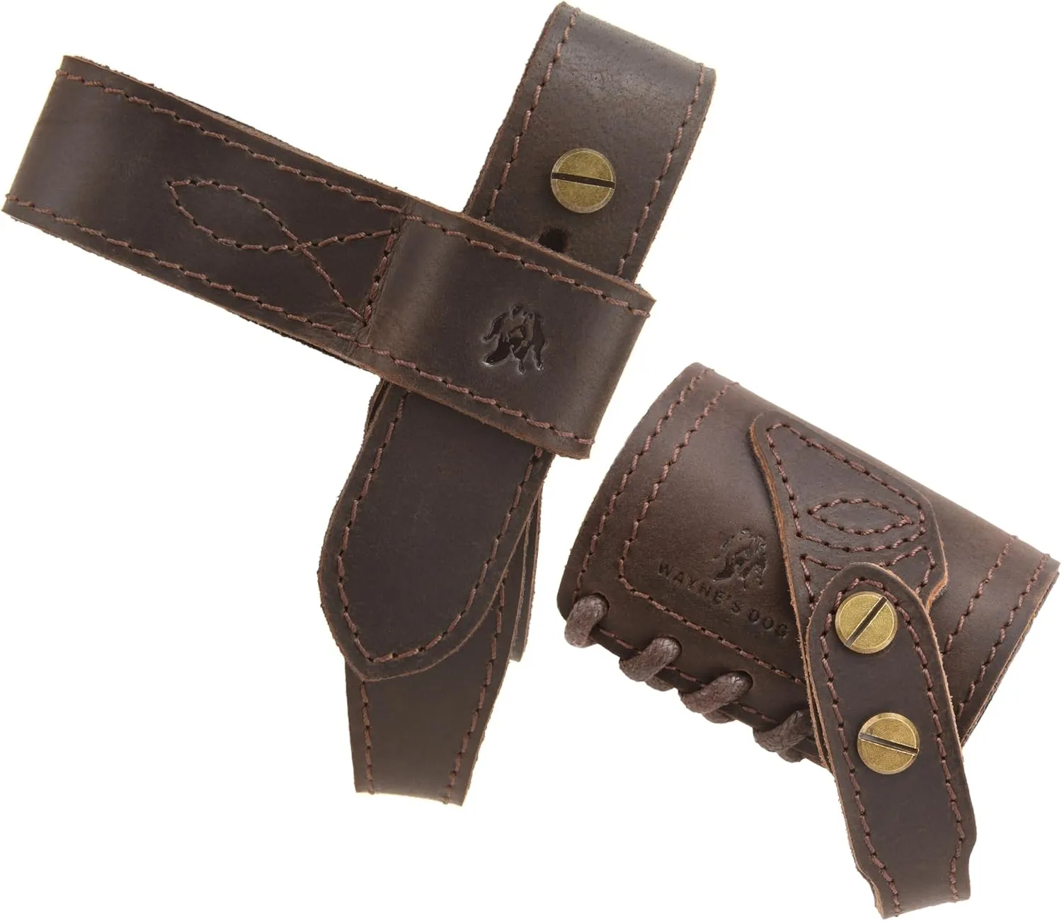 WAYNE'S DOG No Drill Stock Harness with Leather Sling Barrel Mount for Lever Action Rifles, No Swivel Stud Need