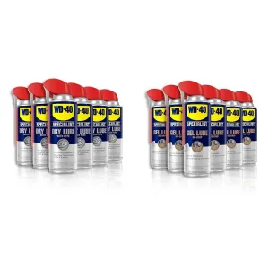 WD-40 Specialist Dry Lube 6-Pack and Gel Lube 6-Pack Bundle, 10 OZ Sprays