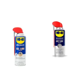 WD-40 Specialist Gel Lube with SMART STRAW SPRAYS 2 WAYS, 10 OZ & Specialist Dry Lube with SMART STRAW SPRAYS 2 WAYS, 10 OZ