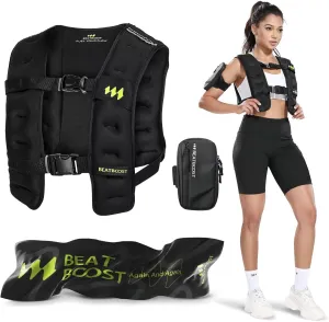 Weighted Vest for Women Men BeatBoost 10lb/15lb/20lb/25lb/30lb/35lb/40lb Weight Vest with Ironsand for Strength Training Running Walking Workout