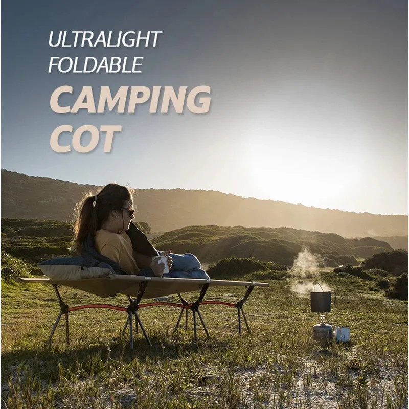 WESTTUNE Camping CotLeg Extenders Portable Folding Bed Ultralight Aluminum Alloy Sleeping Cot for Outdoor Hiking Travel