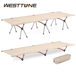 WESTTUNE Camping CotLeg Extenders Portable Folding Bed Ultralight Aluminum Alloy Sleeping Cot for Outdoor Hiking Travel