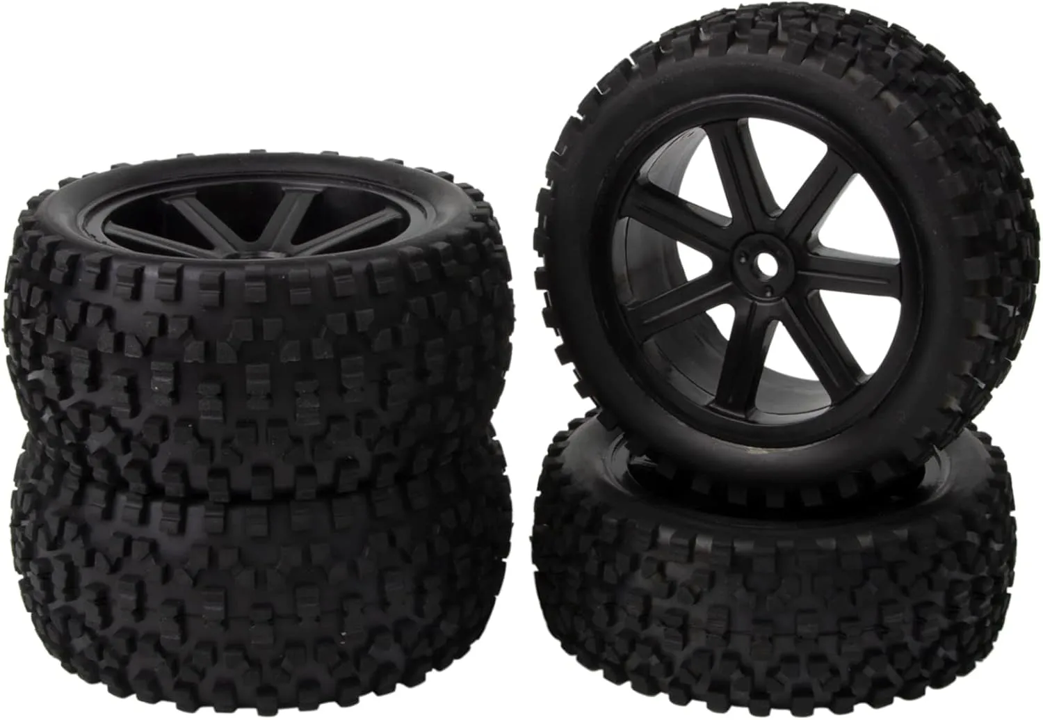 Wheels Rims Tires Set 12mm Hex Drive Hub for Tamiya TT-02B DT-02 HPI HSP 1/10 Scale RC Buggy Car Upgrades