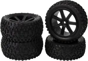 Wheels Rims Tires Set 12mm Hex Drive Hub for Tamiya TT-02B DT-02 HPI HSP 1/10 Scale RC Buggy Car Upgrades