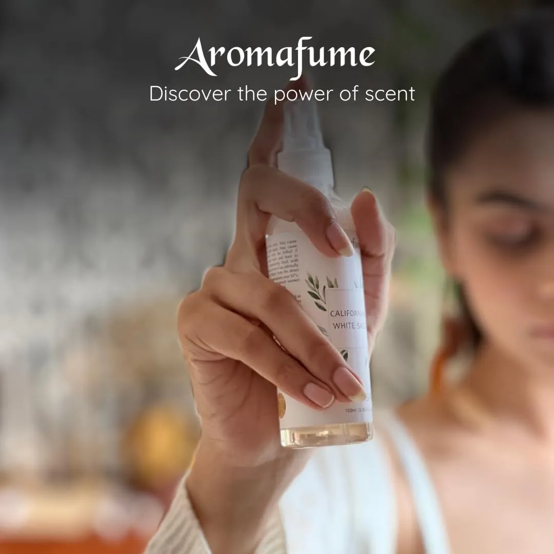 White Sage Smudge Spray by Aromafume | 100ml/3.3 oz | Sage Spray for Cleansing Negative Energy & Protection | Non-Toxic Room Spray | Natural Sage Mist for Spiritual Cleansing, Smokeless Smudging