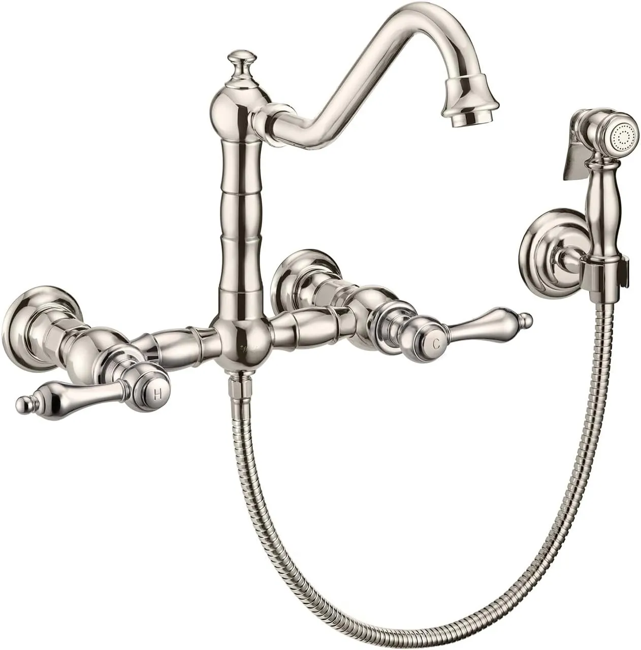 WHKWLV3-9402-NT-BN Wall Mount Faucet, Brushed Nickel