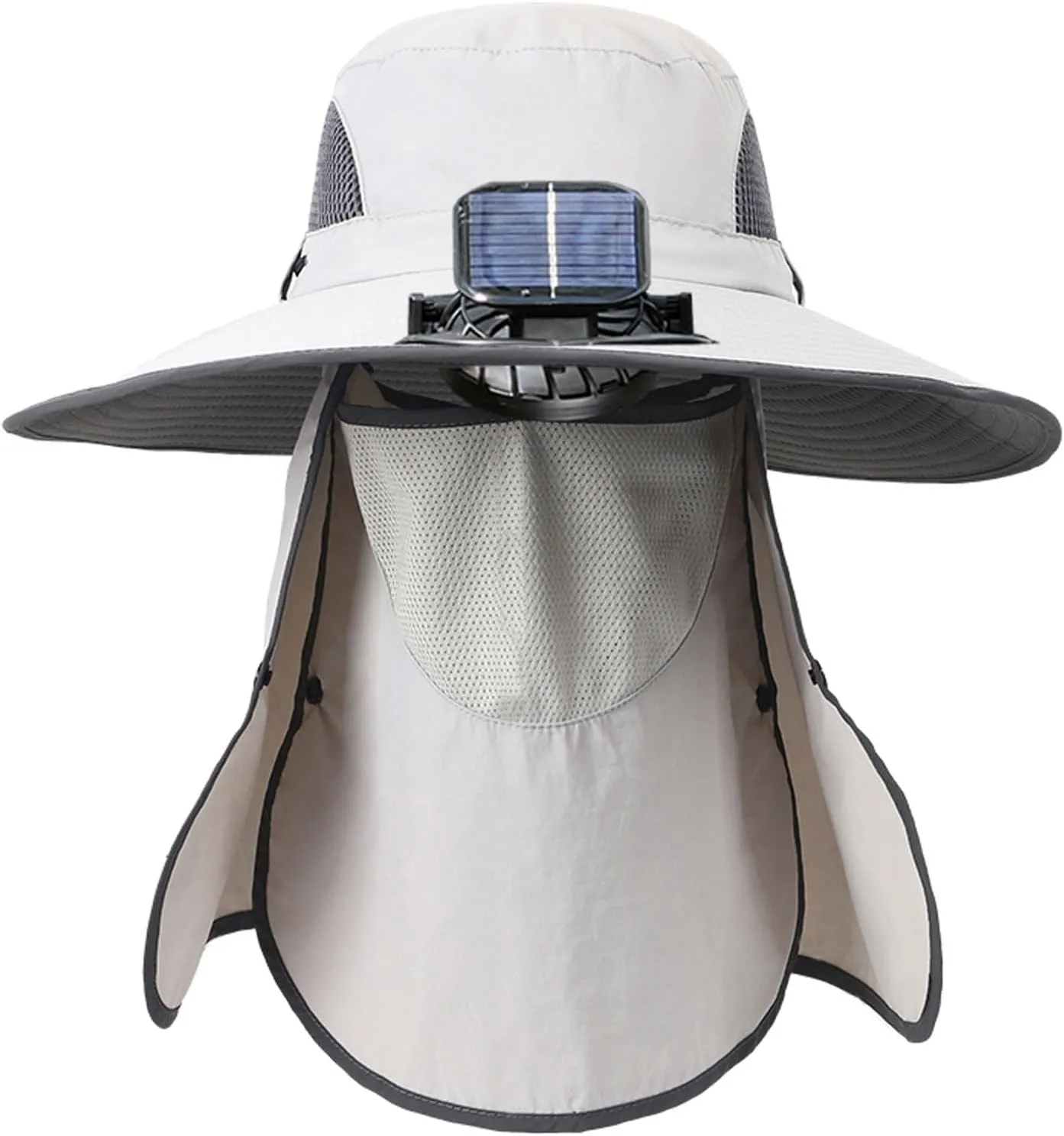 Wide Brim Solar Fan Outdoor Fishing Hat-Solar & USB Charging, Sunscreen Sun Hat with Fan, Solar Fan Hat