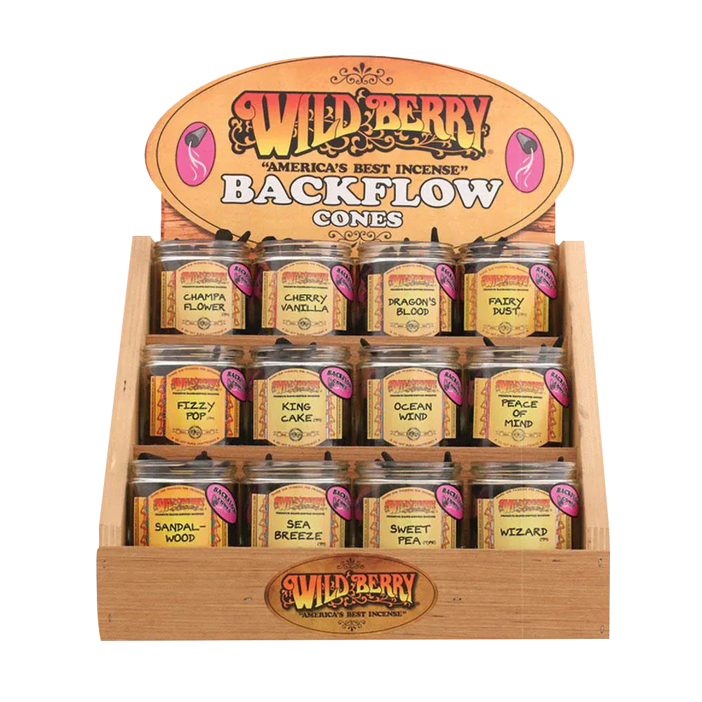 Wild Berry Backflow Cone Incense Display - 12 Scents