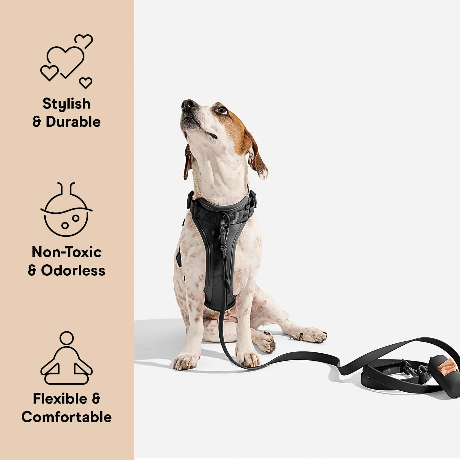 Wild One Dog Harness, The Original No-Pull, Pet Harness with 3 Leash Clips, Adjustable Soft Padded Vest, Comfortable, Stretchy, Size XS, Black