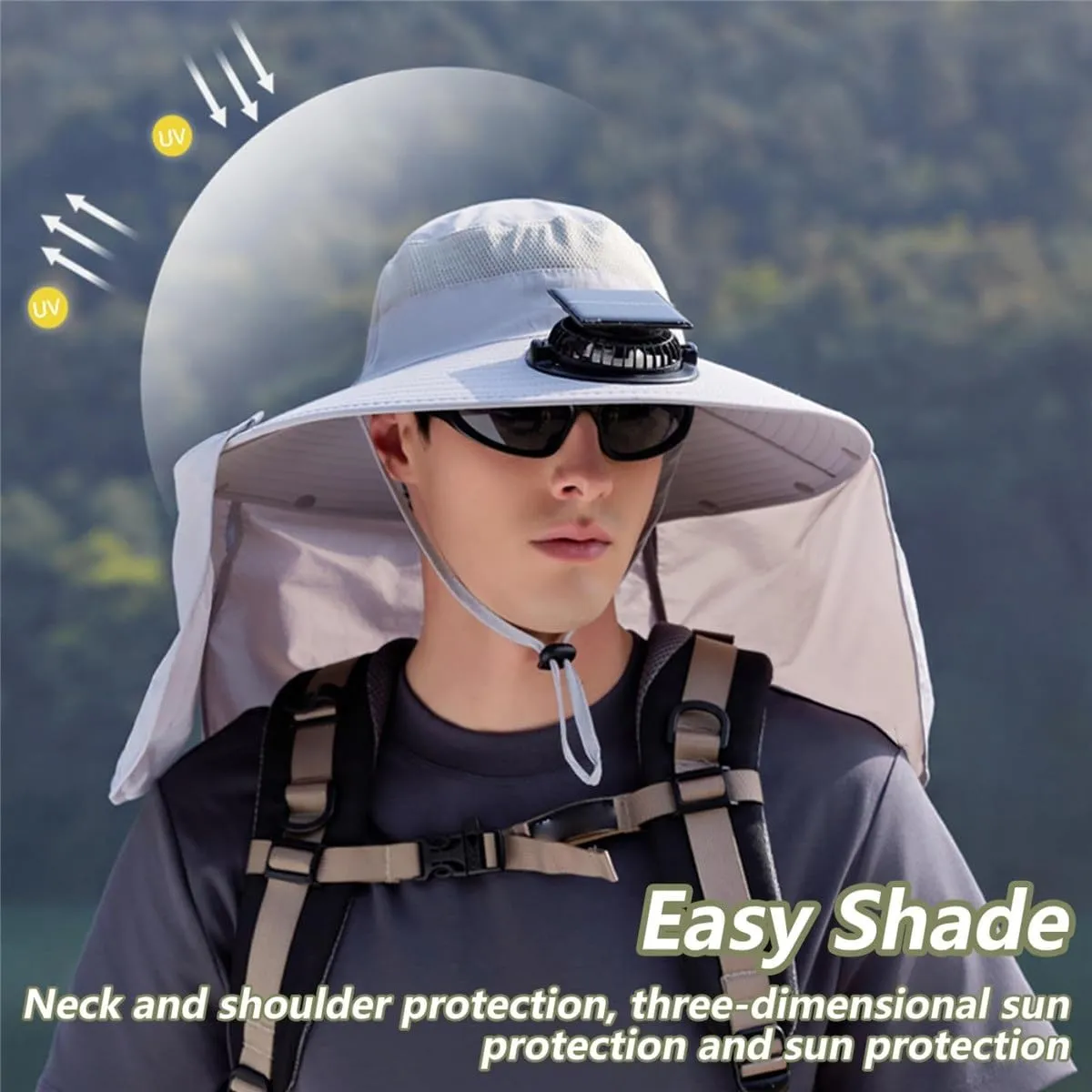 Windproof Strap Solar Or USB Charging Anti UV Sun Outdoor Fishing Cap