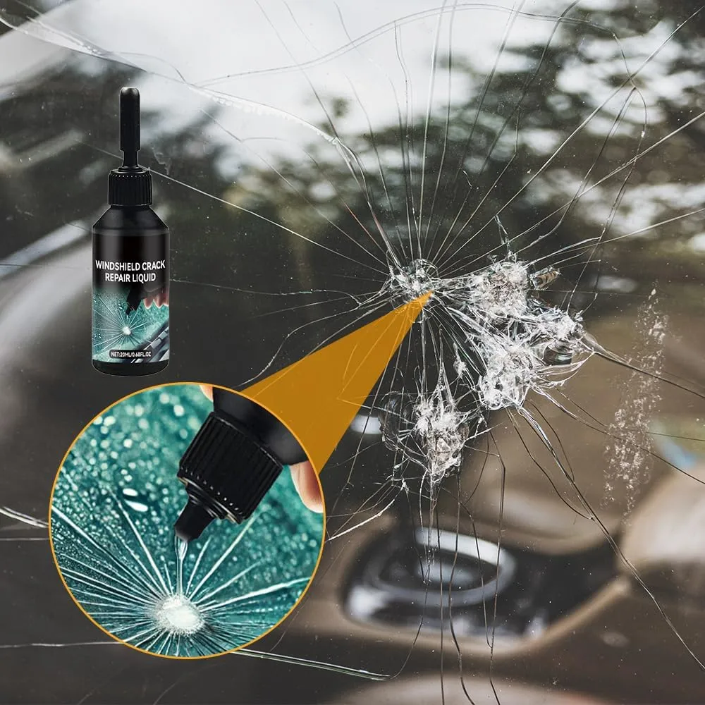 Windshield Crack Repair Kit, 2025 New Glass Cracks Gone Repair Kit, Glass Repair Liquid for Cracks, Premium Windshield Repair Kit for Chips and Cracks, Quick Fix Windshield & Glass Repair Tools (3Set)