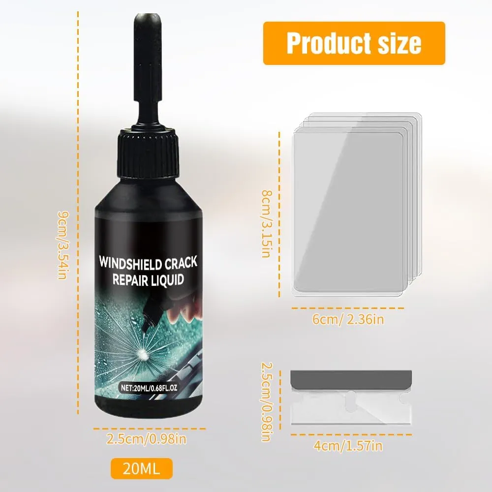 Windshield Crack Repair Kit, 2025 New Glass Cracks Gone Repair Kit, Glass Repair Liquid for Cracks, Premium Windshield Repair Kit for Chips and Cracks, Quick Fix Windshield & Glass Repair Tools (3Set)