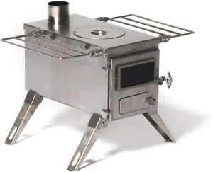 WINNERWELL Nomad Medium Tent Stove | Tiny Portable Wood Burning Stove for Tents, Shelters, and Camping | 800 Cubic Inch Firebox | Precision Stainless Steel Construction | Includes Chimney Pipe