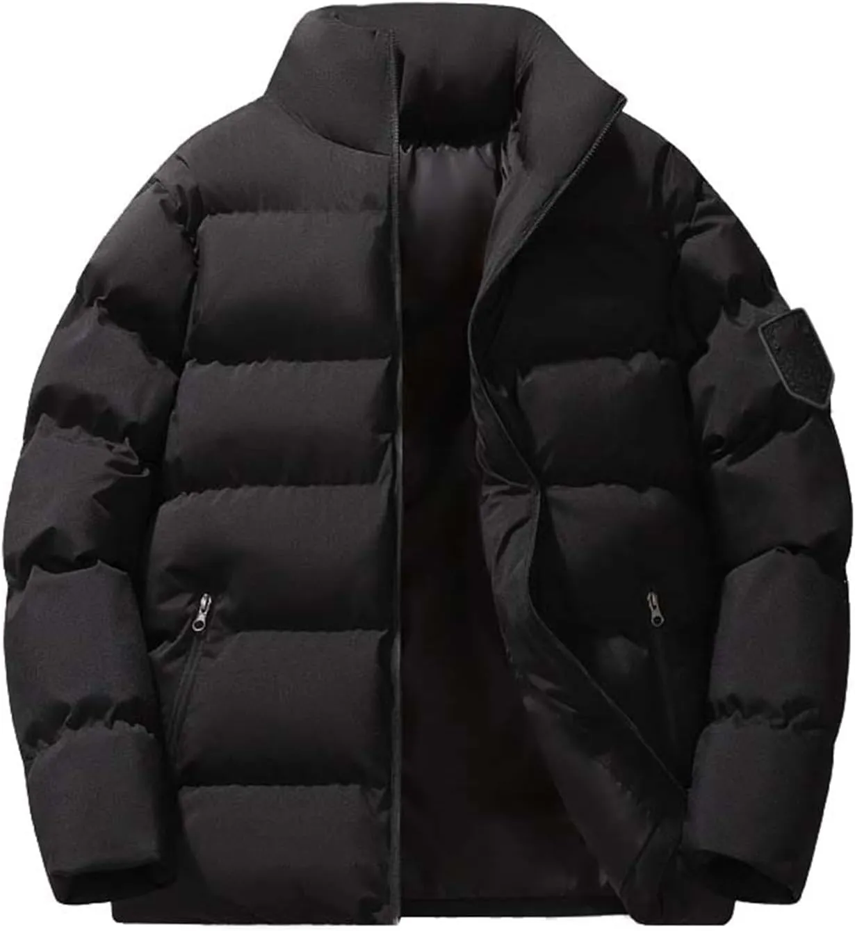 Winter Jackets for Men Lightweight Puffer Jacket Full Zip Warm Quilted Jackets Packable Down Jacket Stand Collar Coat