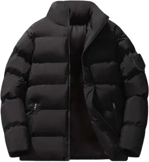 Winter Jackets for Men Lightweight Puffer Jacket Full Zip Warm Quilted Jackets Packable Down Jacket Stand Collar Coat