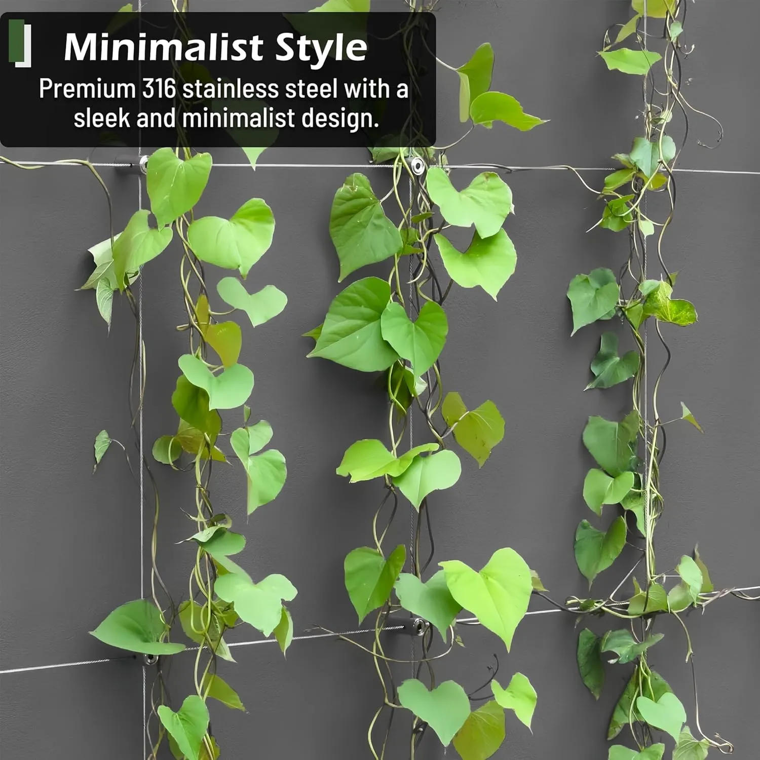 Wire Trellis for Climbing Plants Outdoor, 20-Set Wall Wire Trellis Kit, T316 Cylindrical Espalier System for Fence and Garden DIY Projects (Hubs Only, Without Cable)