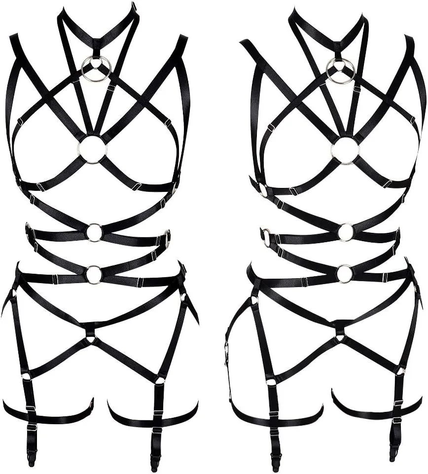 Women's Body Harness Bra Full Elastic Belt Adjustable Elastic Punk Dance Carnival Gothic Suit Clothing Accessories
