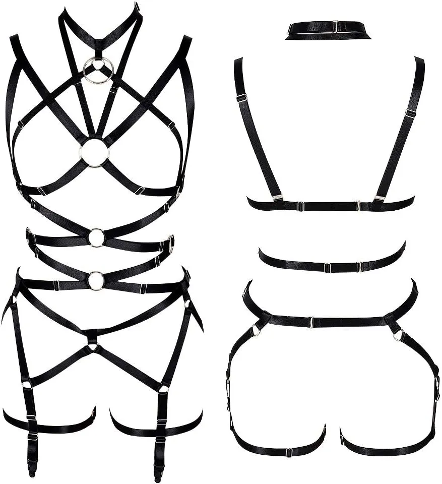 Women's Body Harness Bra Full Elastic Belt Adjustable Elastic Punk Dance Carnival Gothic Suit Clothing Accessories