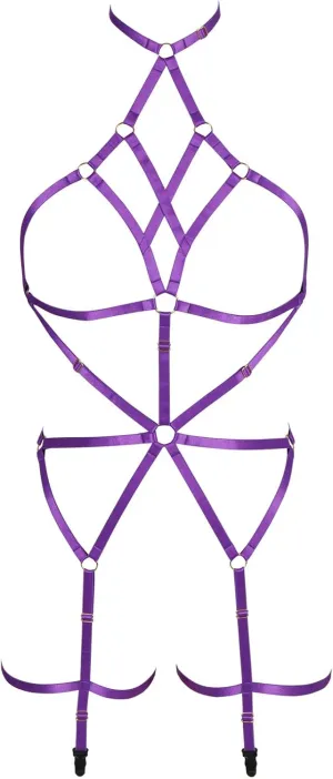 Women's Lingerie cage Set Full Body Harness Bra Garter Punk Gothic Belt Festival Rave Adjustable Strap Stretchy Fabric