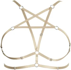 Womens Plus Size Full Cage Body Harness Hollow Out Pentagram Harajuku Adjustable Elastic Punk Gothic Halloween Rave