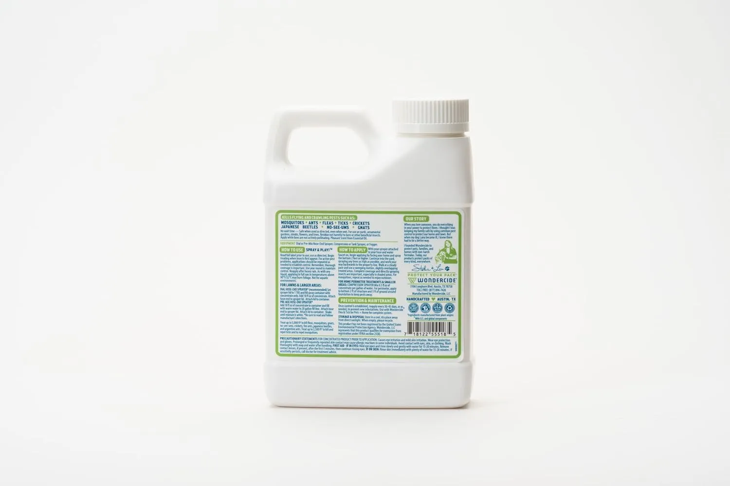 Wondercide - Outdoor Pest Control Spray Concentrate with Natural Essential Oils - Mosquito, Ant, Roach, and Insect Killer, Treatment, and Repellent - Safe Around Pets, Plants, Kids - 16 oz