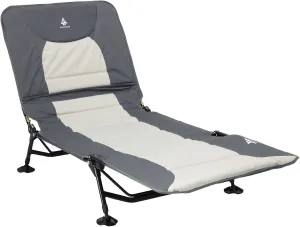Woods Folding Camping Cot | Lightweight Portable Quick Set-Up Folding Adjustable 2-in-1 Lounger/Cot | Waterproof 600D Polyester | Gray