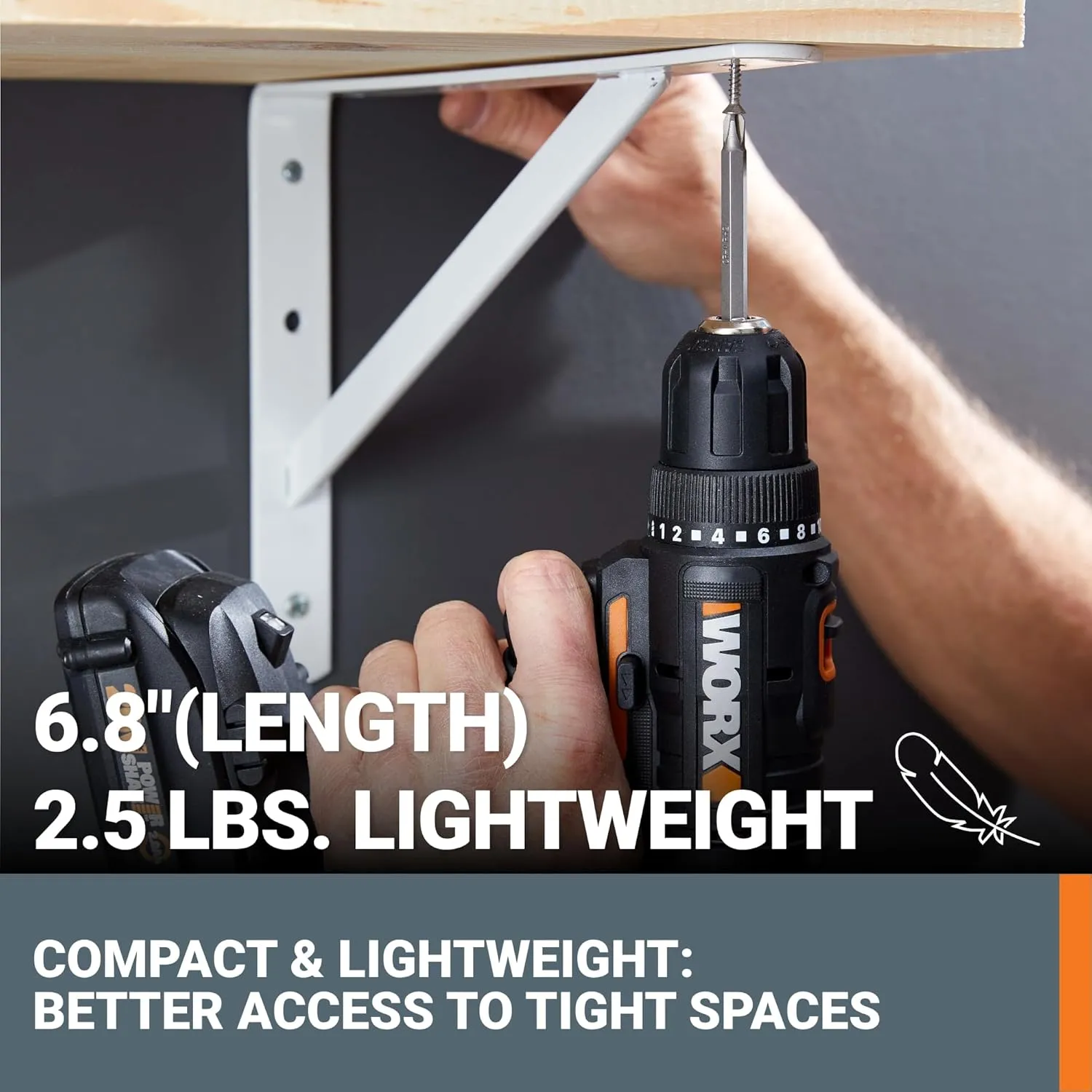 Worx 20V 3/8" Cordless Drill with 84pc Accessory Kit, Variable 2-Speed Drill Set 265 In-Lbs Torque 20 1 Clutch, Lightweight Compact Drill Driver 3/8-Inch Keyless Chuck – Battery & Charger Included