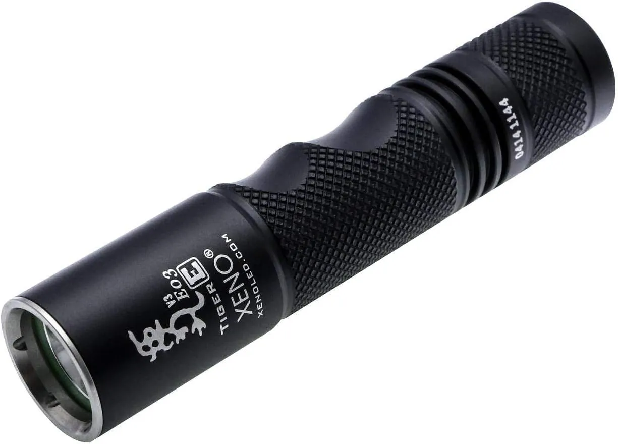 Xeno E03 Rugged AA Size Keychain LED Flashlight with LED 6 Modes Waterproof - Black
