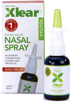 Xlear Nasal Spray, Natural Saline Nasal Spray with Xylitol, Nose Moisturizer for Kids and Adults, 1.5 fl oz (Pack of 1)