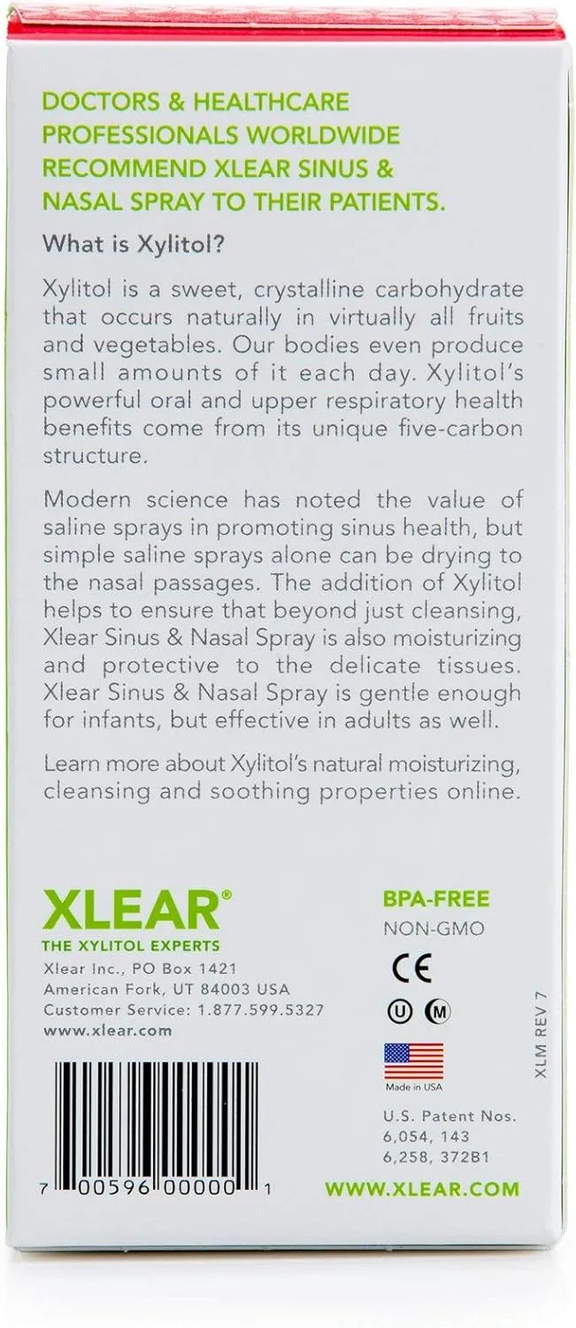 Xlear Natural Nasal Spray with Xylitol, 1.5 fl oz (Pack of 2)