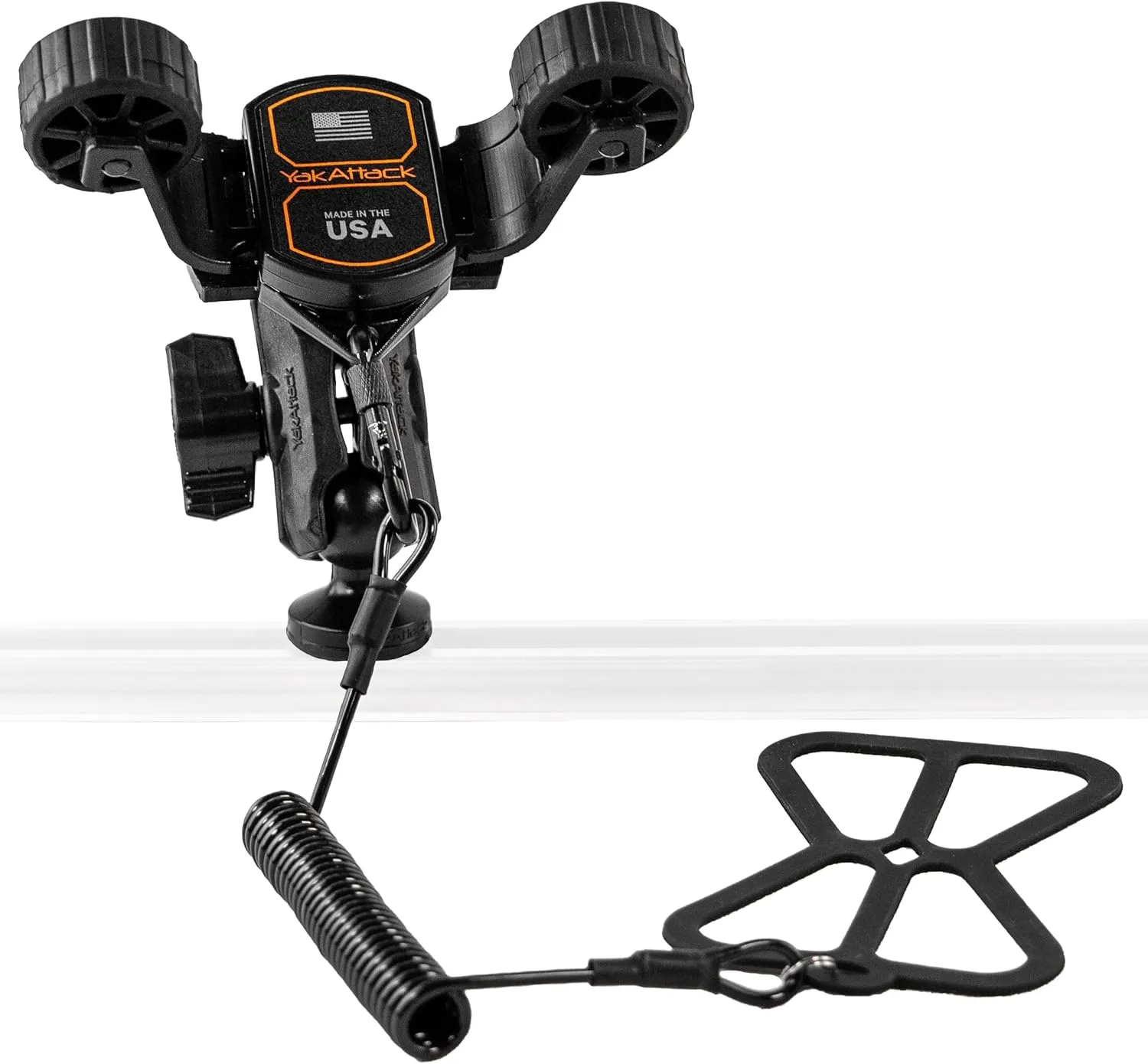 YakAttack RotoGrip Phone Holder with 1" Screwball Track Mount | Adjustable Cell Phone Mount for Kayaks | Fits GearTrac & Track Systems | Secure Kayak Phone Holder for Fishing – Made in USA
