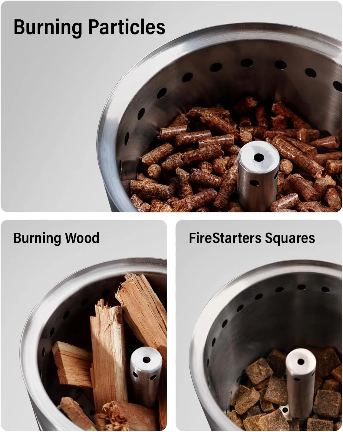 YEFU Tabletop Fire Pit 9.7 x 7.1 in, Low Smoke Camping Stove for Outdoor & Patio, Fueled by Pellets or Wood, Safe Burning Table Top Firepit, with Travel Bag & 2 Mini Sticks & Fireproof Mat, Silver