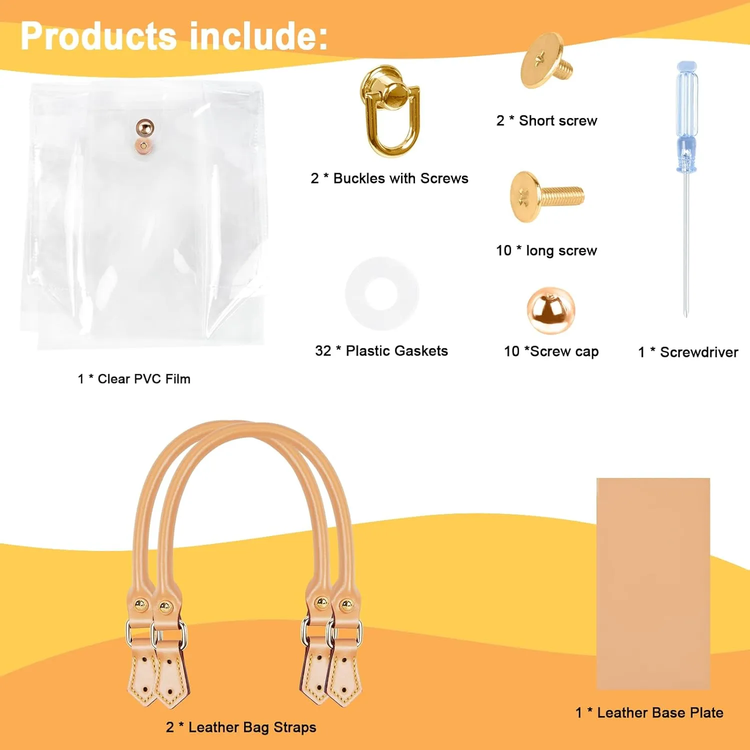 Yhtcwy Clear TPU DIY Tote Bag Handbag Making Kit, Handmade Handbag Tool Set Birthday Holiday Bag Making Kit for Women (A)