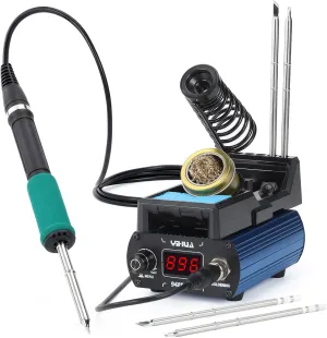 YIHUA 948DB  II Soldering Iron Station Kit compatible for T12 solder iron tip with 2 tips with °F-°C Conversion, Sleep Mode, Auto Shutdown, Preset Channels, Calibration Functions