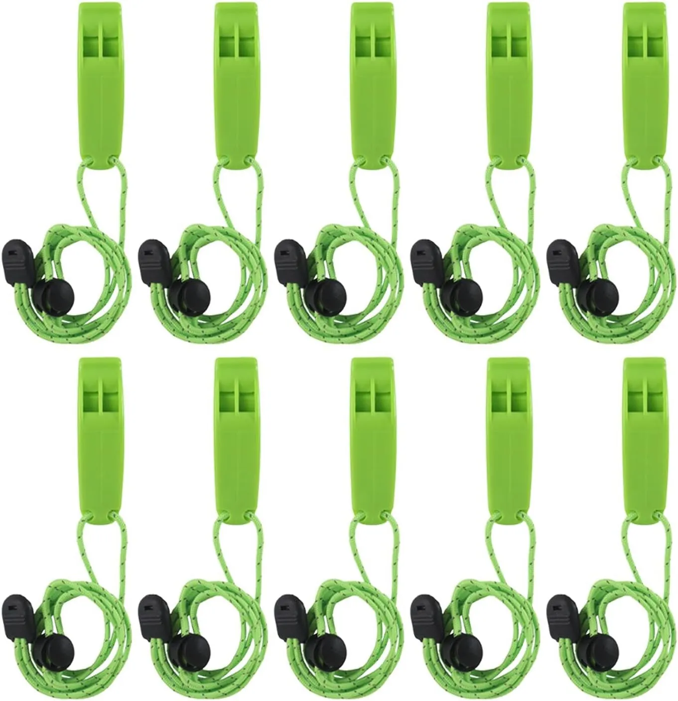 YIJU 10 Pieces Emergency Whistle Survival Practical with Back Clip Loud Safe Whistle with Lanyard for Camping Kayak Hiking
