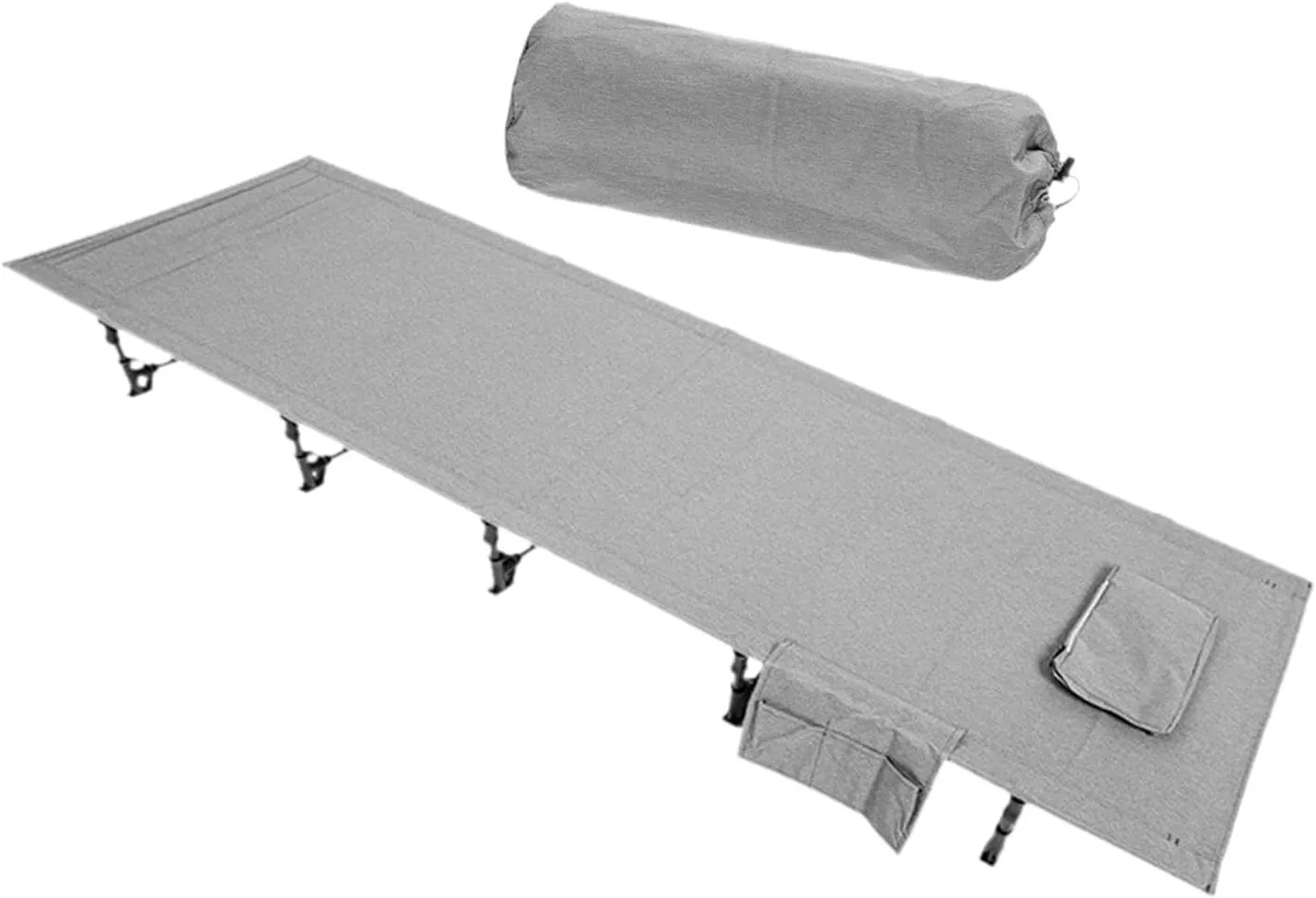 Yiju Folding Camping Cot Outdoor Bed Sturdy Heavy Duty Practical Camp Bed Sleeping Cot for Travel Mountaineering Beach Adults Home, Gray