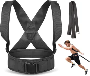 YNXing Sled Pulling Harness, Tire Pulling Harness with Pull Strap for Resistance Training, Adjustable Padded Shoulder Strap