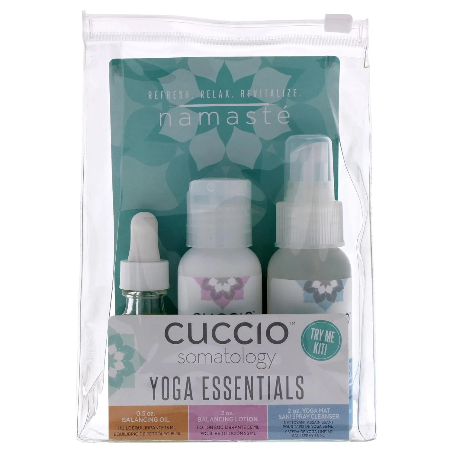 Yoga Essentials Kit - Calming, Cleansing and Hydrating Ritual in One - Helps Enhance Yoga Experience - Includes Balancing Oil, Balancing Lotion and Yoga Mat Sani Spray - 3 pc