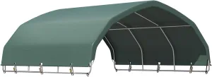 YOLENY 12'x12' Corral Shelter, Heavy Duty Round Style Canopy, Waterproof and UV Treated Universal Cover, Easy Assembly Stable and Agricultural Storage and Shade Shed Kit for Livestock,Green