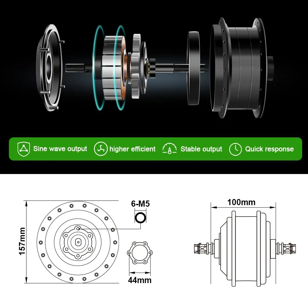 Yose Power Waterproof 500W Ebike Conversion Kit with 48V 13Ah Battery for Cassette/Freewheel 26" Electric Bike Rear Wheel, Electric Bicycle Hub Motor Kit, LED Display (26'' Front Motor with Battery)