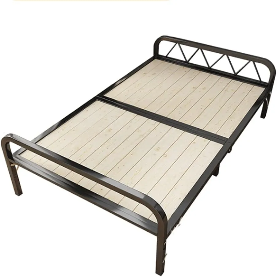 YYDS Folding Bed Steel Frame Adjustable Folding Bed, Rollaway Guest Bed with Adjustable Head Incline (0°-175°), Heavy Duty Portable Metal Frame Camping cot