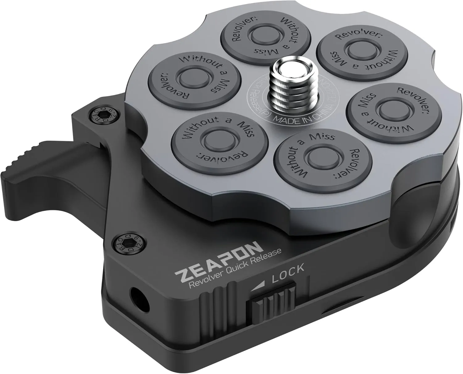 ZEAPON Revolver Quick Release Plate Camera DSLR Clamp Mounting Adapter Quick Setup Kit for Canon/Sony/Nikon Cameras, Zhiyun/DJI Stabilizers, Manfrotto Tripod, Anti-Unlock Safety Design