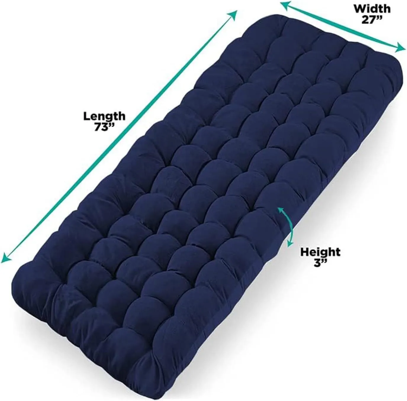 Zone Tech Camping Cot Mattress Pad Premium Quality Outdoor Comfortable Thicker Cotton Sleeping Cot Lightweight Waterproof Bottom Pad Mattress for Adult, Kid